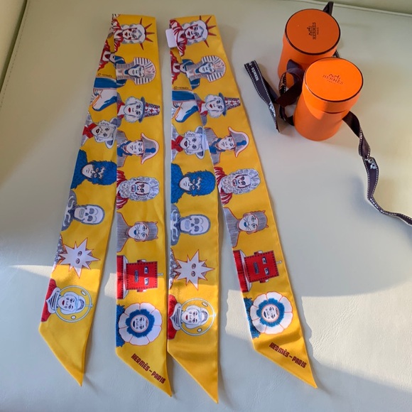 New and Authentic Hermes Dress Code twilly - Yellow - Picture 3 of 13